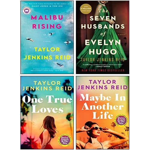 Taylor Jenkins Reid 4 Books Collection Set(The Seven Husbands of Evelyn Hugo, Malibu Rising, Maybe in Another Life, One True Loves)