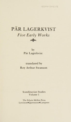 Five Early Works (Scandinavian Studies) (English and Swedish Edition)