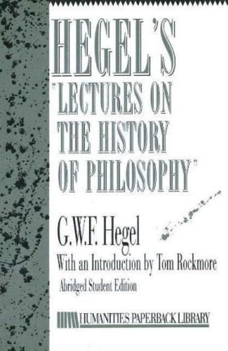 Hegel`s Lectures on History of Philosophy