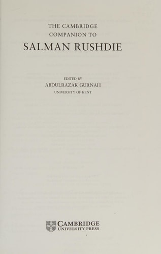 The Cambridge Companion to Salman Rushdie (Cambridge Companions to Literature)