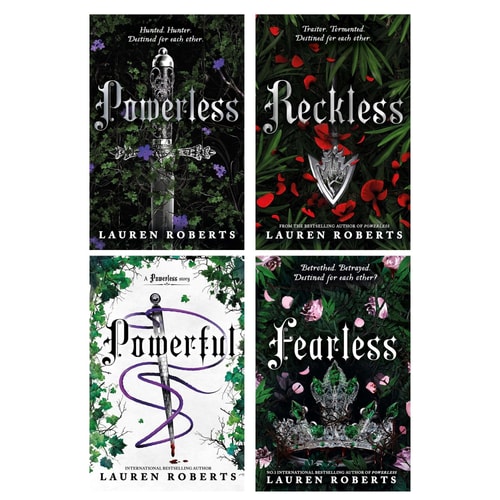 Powerless Trilogy and Powerful 4 Books Collection Set by Lauren Roberts (Powerless, Reckless, Powerful and Fearless)