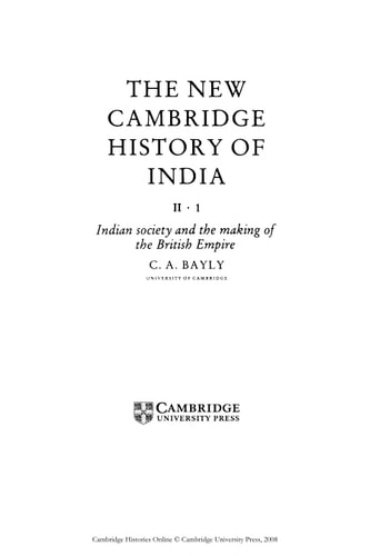 Indian Society and the Making of the British Empire