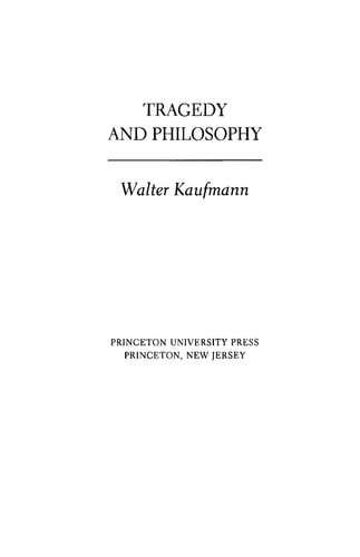 Tragedy and Philosophy