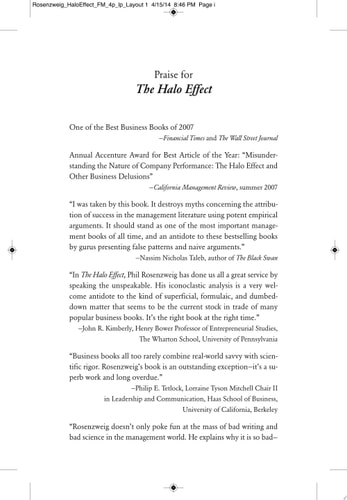 The Halo Effect . . . and the Eight Other Business Delusions That Deceive Managers