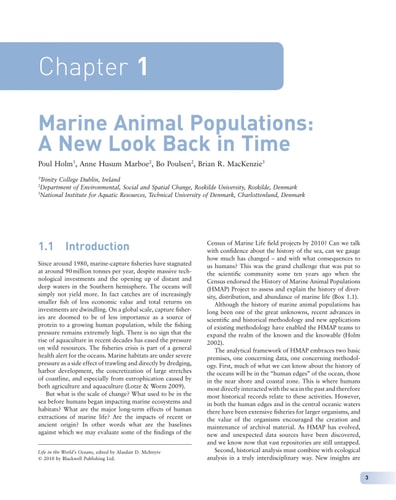 Life in the World`s Oceans: Diversity, Distribution, and Abundance
